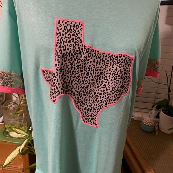 Sequins and Leopard print w/ Texas state design! NWOT - Picture 6 of 9